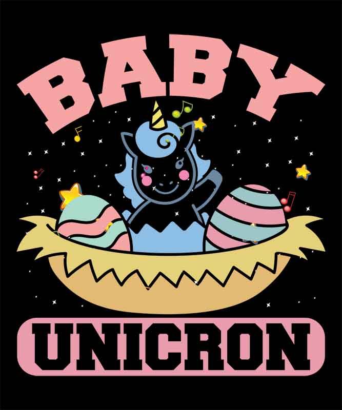 Grafika na koszulkę: Baby Unicorn – Jednorożec w Gnieździe