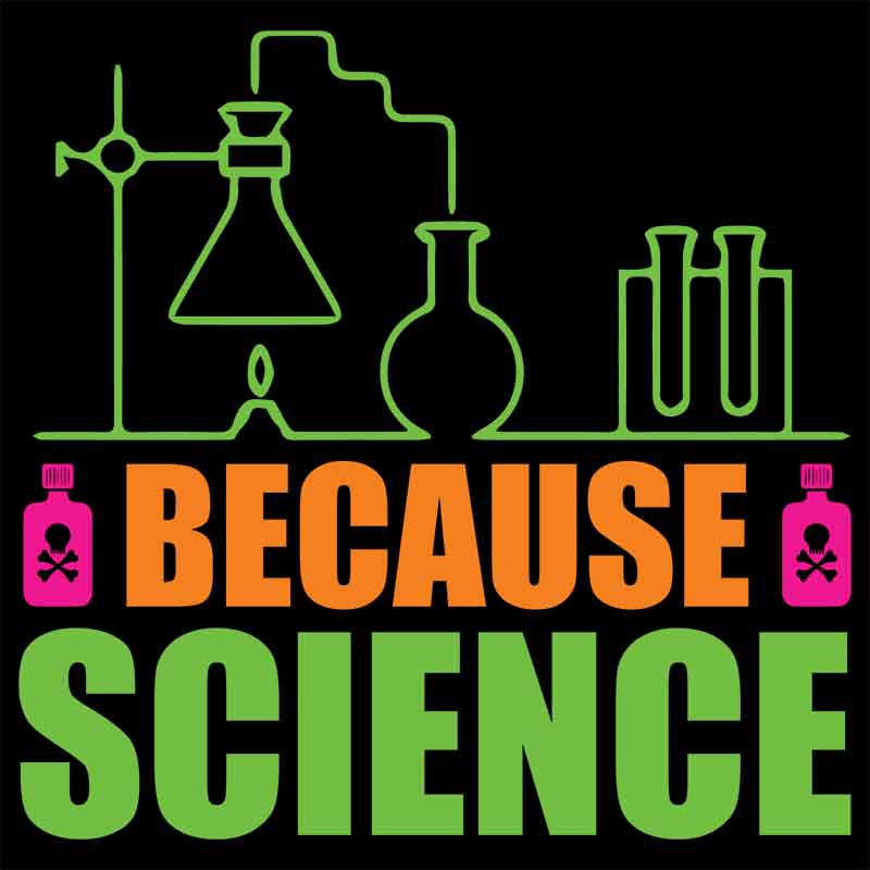 Grafika na koszulkę: Because Science – Laboratorium Chemiczne