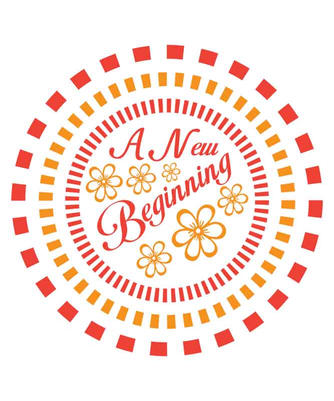 Grafika na koszulkę: A New Beginning – Kwiatowy Motyw w Stylu Retro