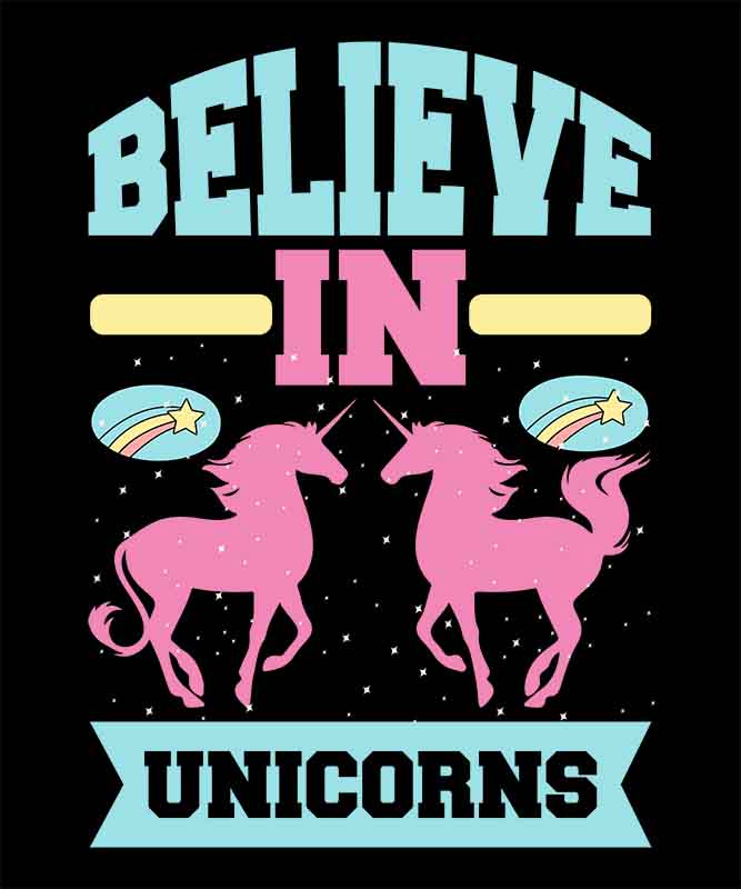 Grafika na koszulkę: Uwierz w jednorożce – Magiczny Motyw