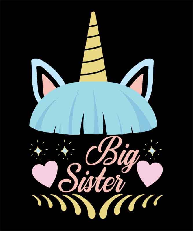 Grafika na koszulkę: Big Sister – Jednorożec Starszej Siostry