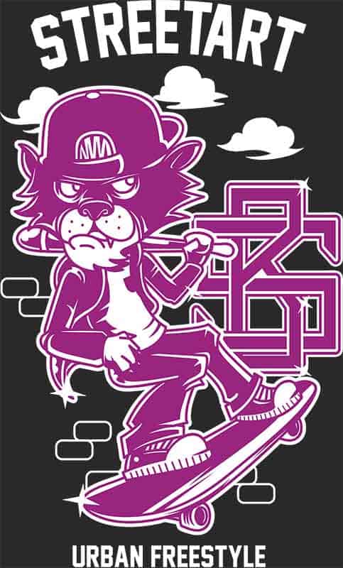 Grafika na koszulkę "Street Art" – Urban Freestyle z deskorolką