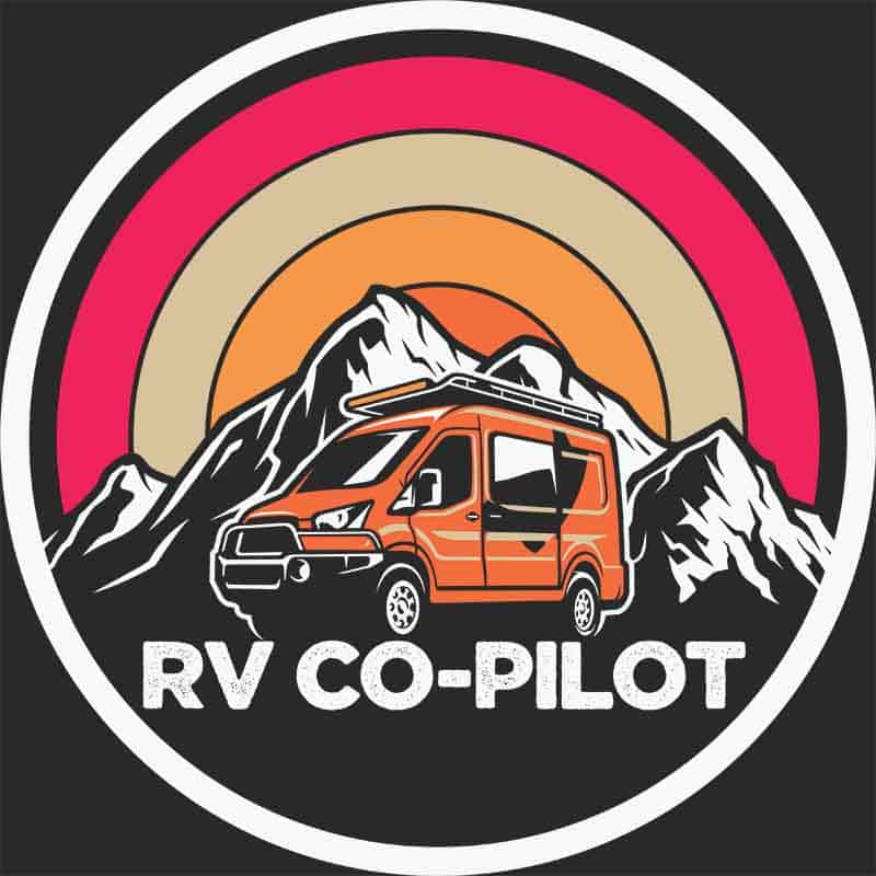 Grafika na koszulkę - RV Co-Pilot, campervan, góry, retro styl