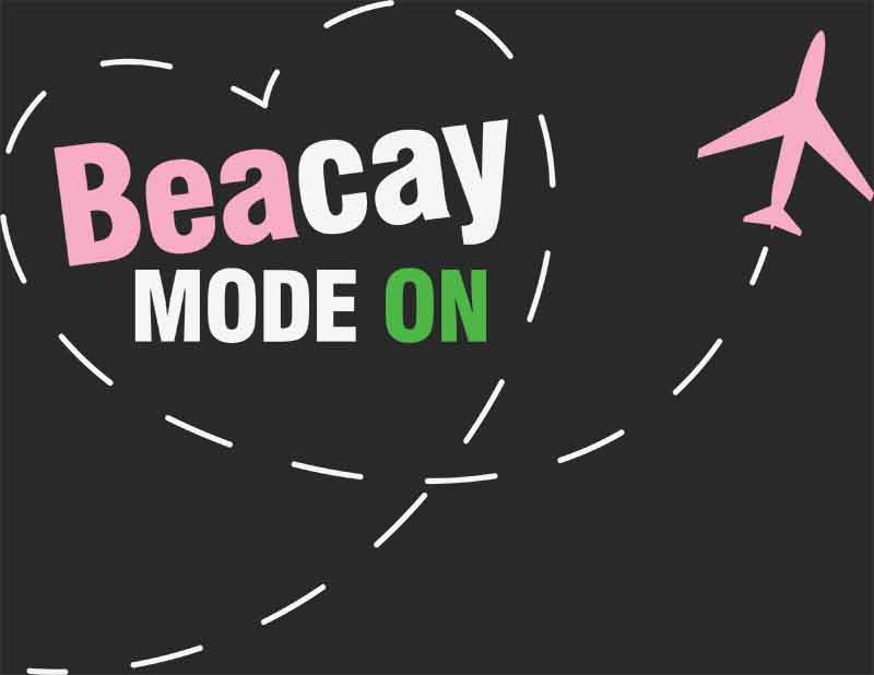 Grafika na koszulkę - Beacay Mode On, podróże, samolot, wakacyjny klimat