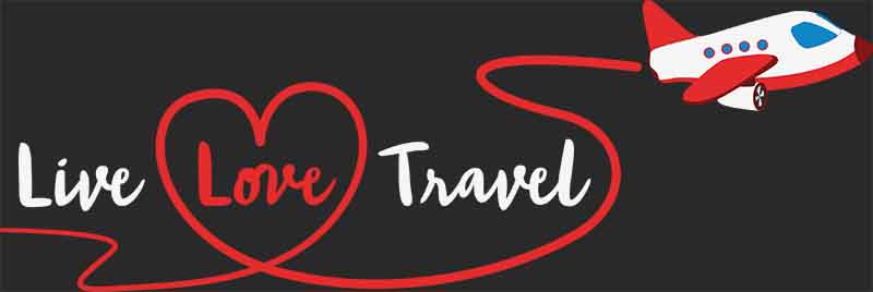 Grafika na koszulkę - Live Love Travel, serce, samolot, podróże