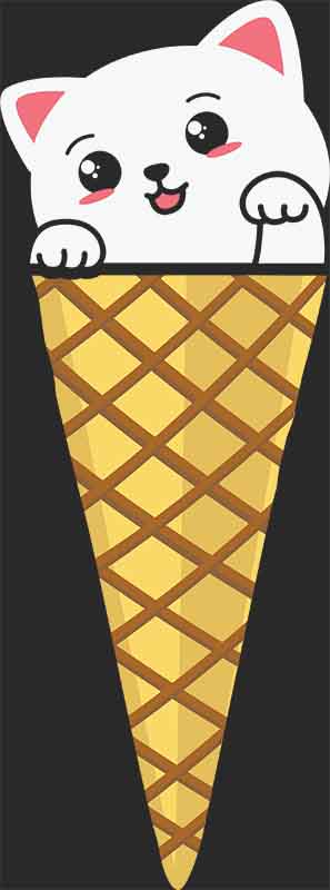 Grafika na koszulkę - "Kotek w Waflu" - Urocza ilustracja