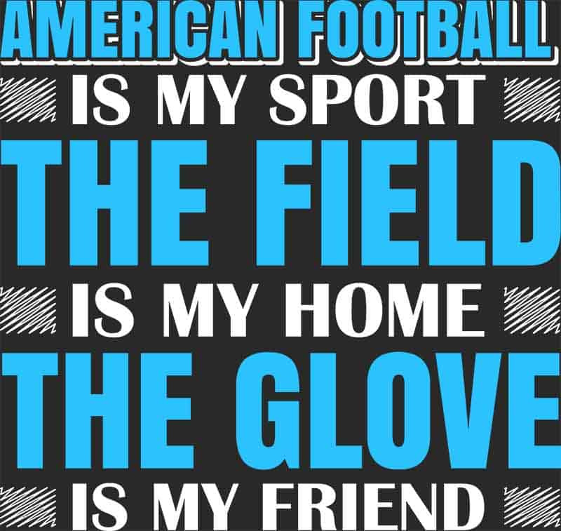 Grafika na koszulkę "American Football Is My Sport" - dynamiczny sportowy motyw