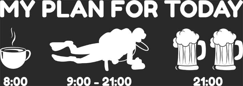 Grafika na koszulkę - "My Plan for Today" - Plan dnia z kawą, ćwiczeniami i piwem