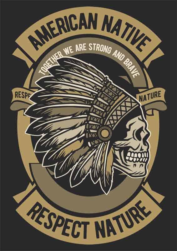 Grafika na koszulkę „American Native – Respect Nature” – Dla miłośników kultury rdzennych Amerykanów