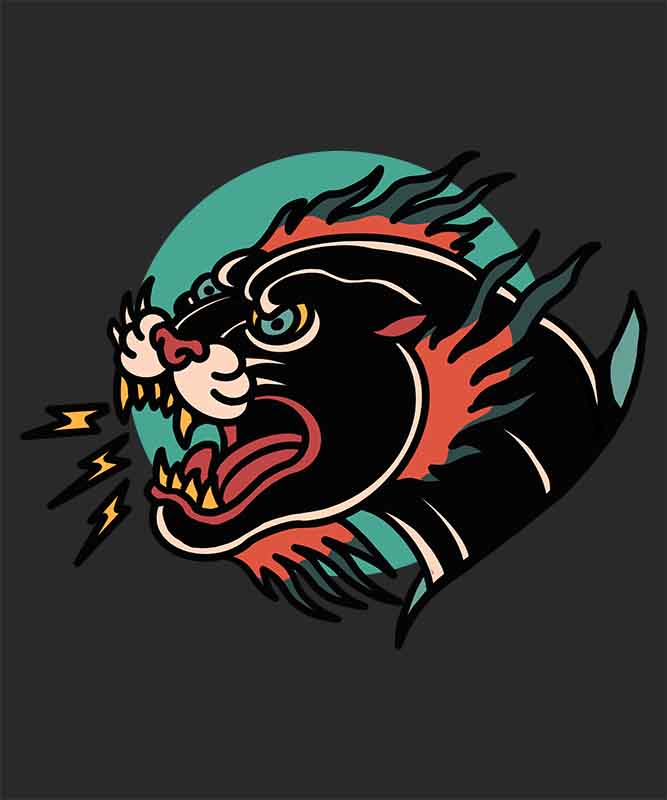 Grafika na koszulkę „Angry Panther” – Drapieżny styl dla odważnych