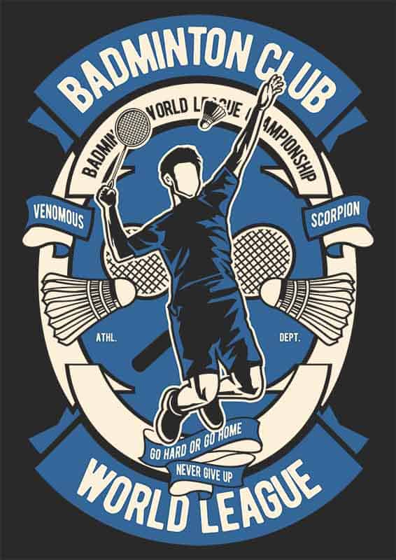 Grafika na koszulkę – Badminton Club World League, sportowy design
