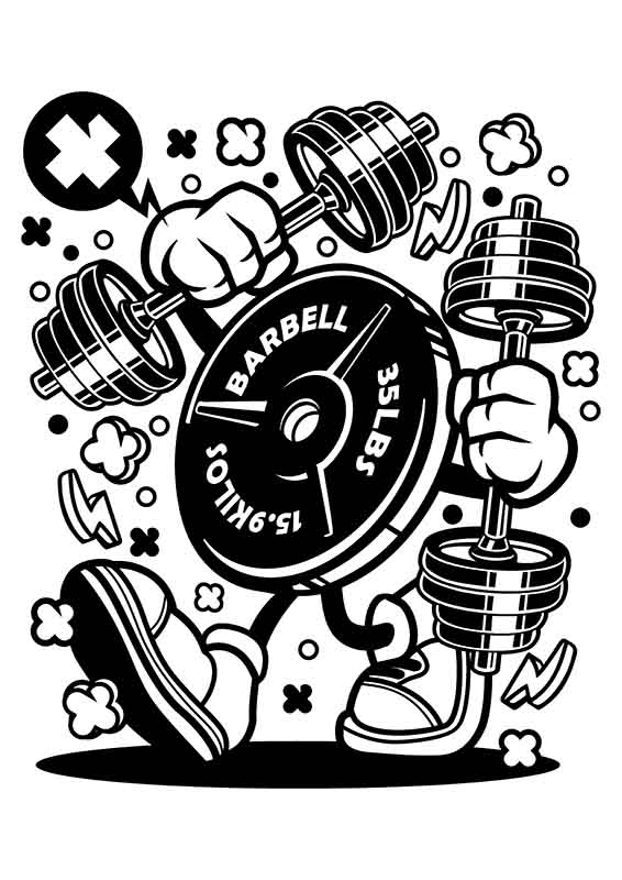 Grafika na koszulkę – Barbell Plate, motyw siłowni