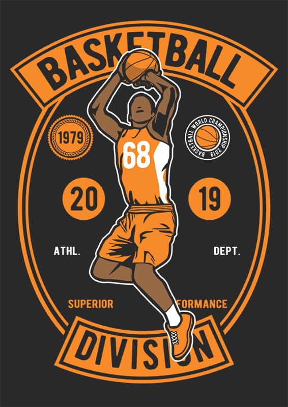 Grafika na koszulkę – Basketball Division, sportowa rywalizacja
