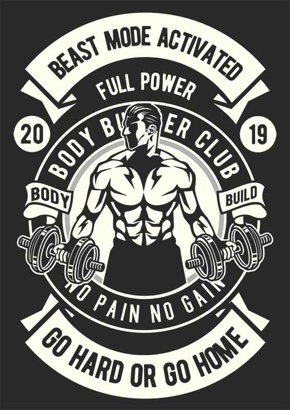 Grafika na koszulkę – Beast Mode Activated, Bodybuilder Club