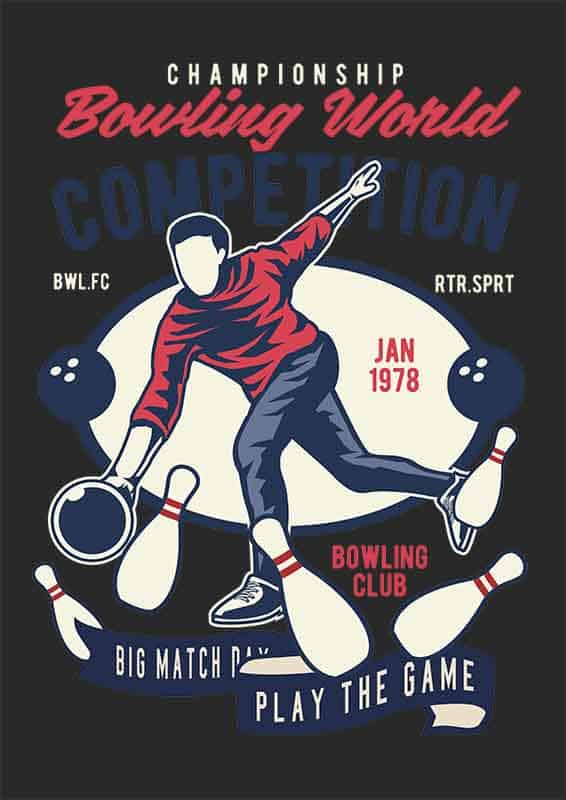 Grafika na koszulkę "Bowling World Competition" – Mistrzostwa w Kręgle