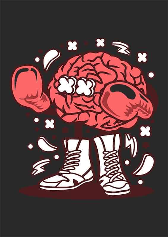 Grafika na koszulkę "Brain Boxer" – Mózg Bokser