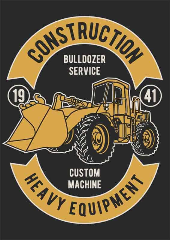 Grafika na koszulkę "Construction Heavy Equipment" – Serwis Buldożerów