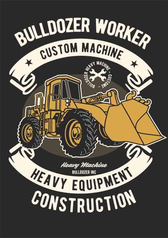 Grafika na koszulkę "Bulldozer Worker" – Maszyny Budowlane