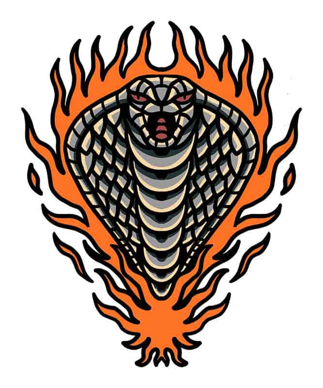 Grafika na koszulkę "Burning Cobra" – Płonąca Kobra