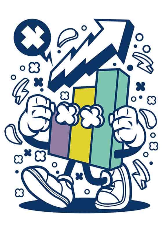 Grafika na koszulkę - Chart Fighter, wykres, kreatywny humor, dynamiczny design