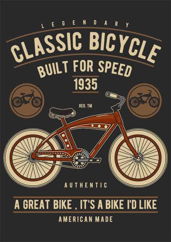 Grafika na koszulkę - Classic Bicycle, styl retro, rower vintage, rok 1935