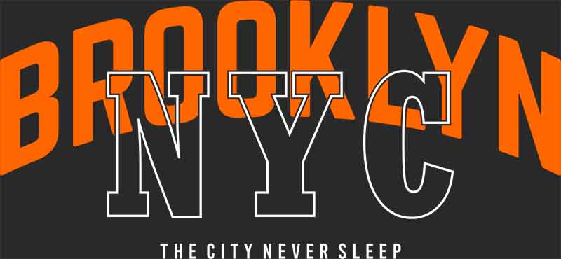 Grafika na koszulkę - Brooklyn NYC, The City Never Sleep