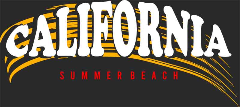Grafika na koszulkę - California Summer Beach, Plażowy Styl