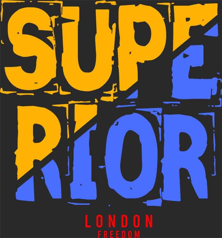 Grafika na koszulkę - Superior, London Freedom, surowy styl vintage