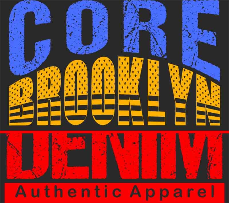 Grafika na koszulkę - Core Brooklyn Denim, styl vintage, autentyczna odzież