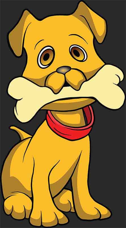 Grafika na koszulkę - Pies z Kością, Wesoły Psiak