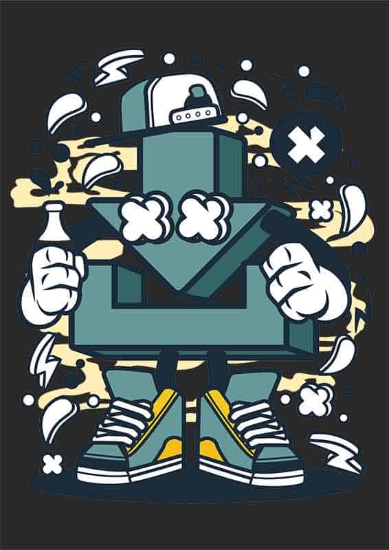 Grafika na koszulkę - Cool Box Character, Miejski Styl