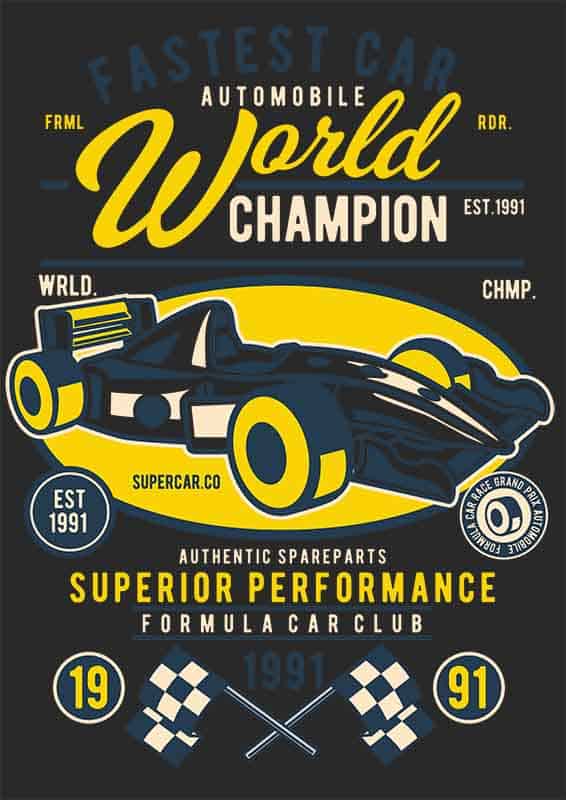 Grafika na koszulkę - Fastest Car World Champion