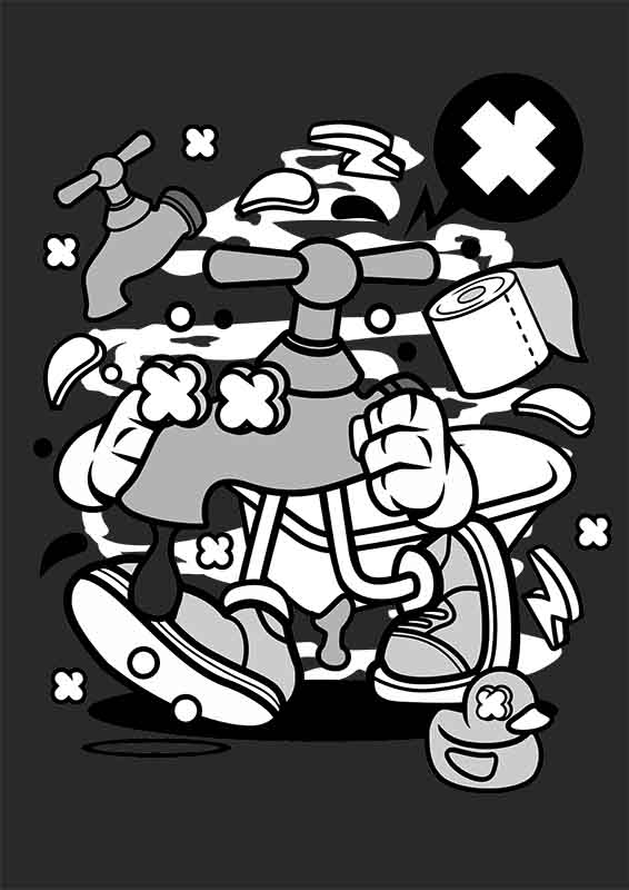 Grafika na koszulkę - Faucet Character