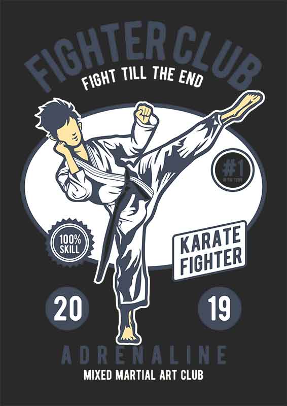 Grafika na koszulkę Fighter Club - Karate, Adrenalina, Sztuki Walki