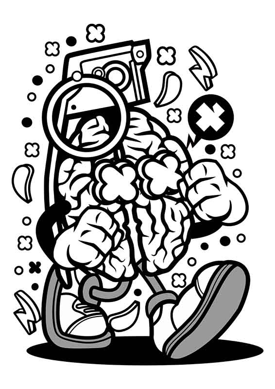 Grafika na koszulkę Grenade Brain - Komiksowy Mózg z Granatem