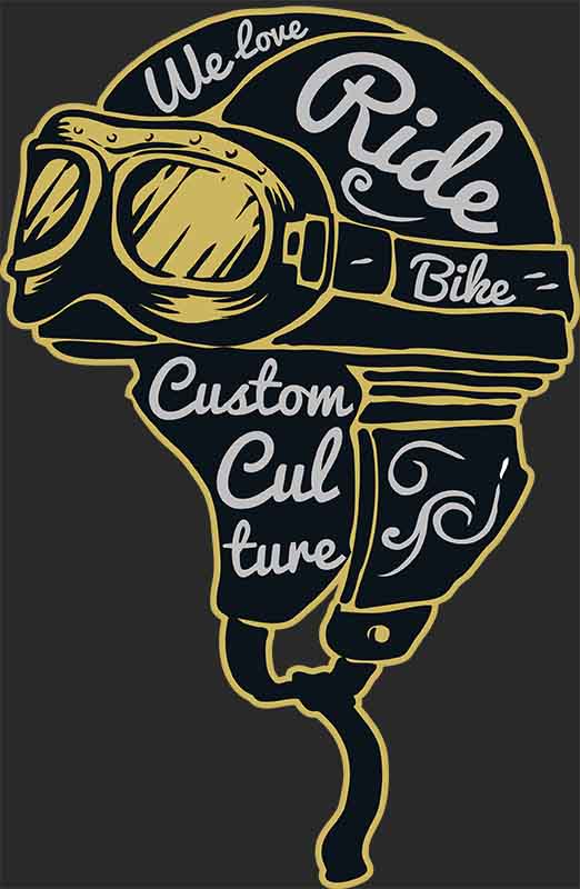 Grafika na koszulkę We Love Ride - Custom Bike Culture