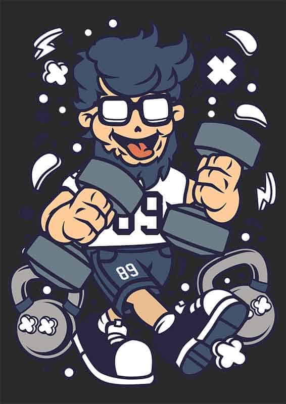 Grafika na koszulkę Hipster Fitness - Trening z humorem