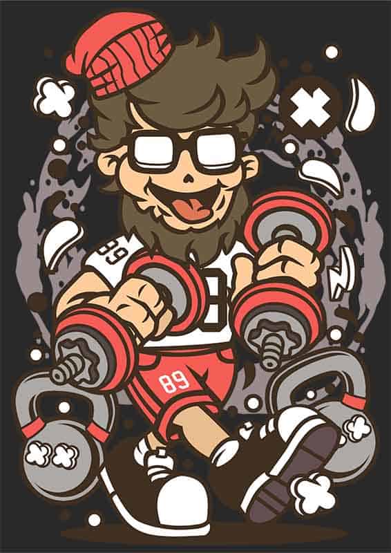 Grafika na koszulkę Hipster Gym - Trening z charakterem