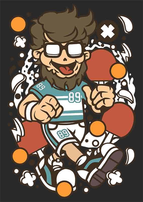 Grafika na koszulkę - Hipster Ping Pong