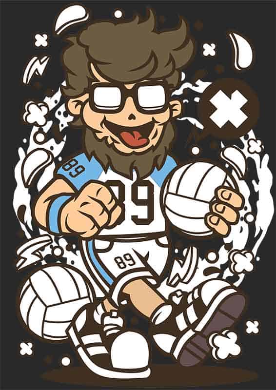 Grafika na koszulkę - Hipster Siatkarz